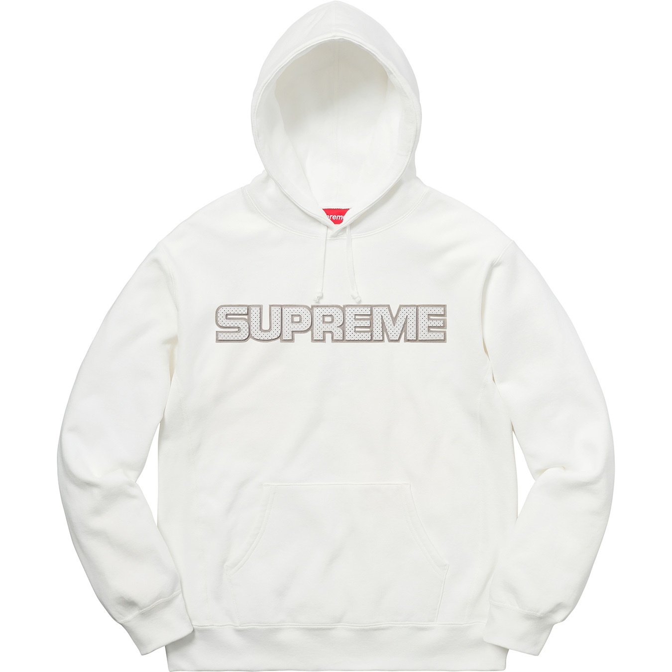 Perforated Leather Hooded Sweatshirt view 5